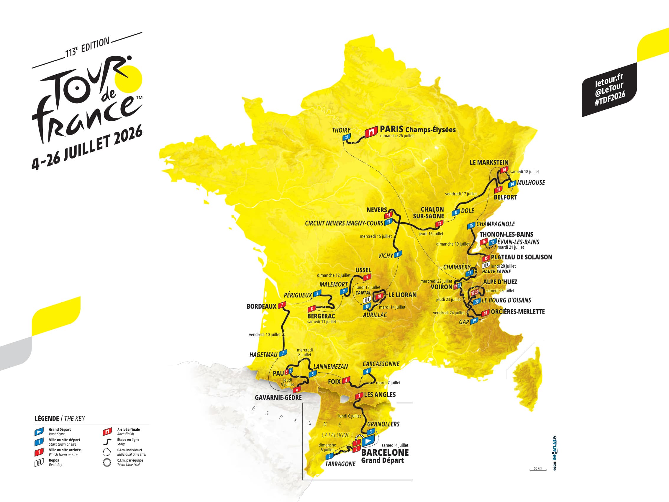 Tour de France rutekort